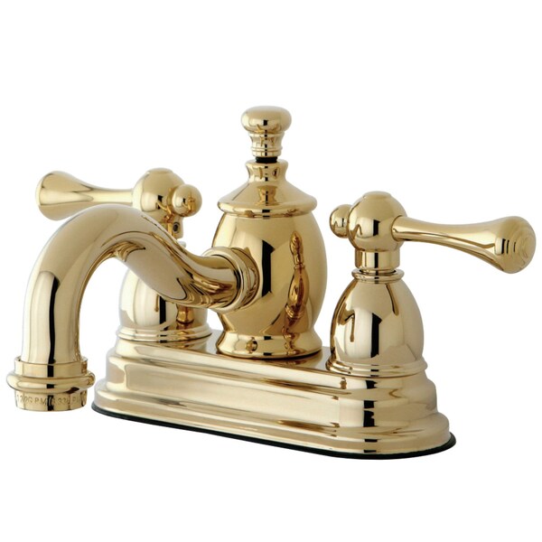 KS7102BL 4" Centerset Bathroom Faucet, Polished Brass